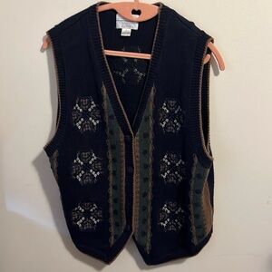Christopher & Banks Navy Blue Knitted Vest